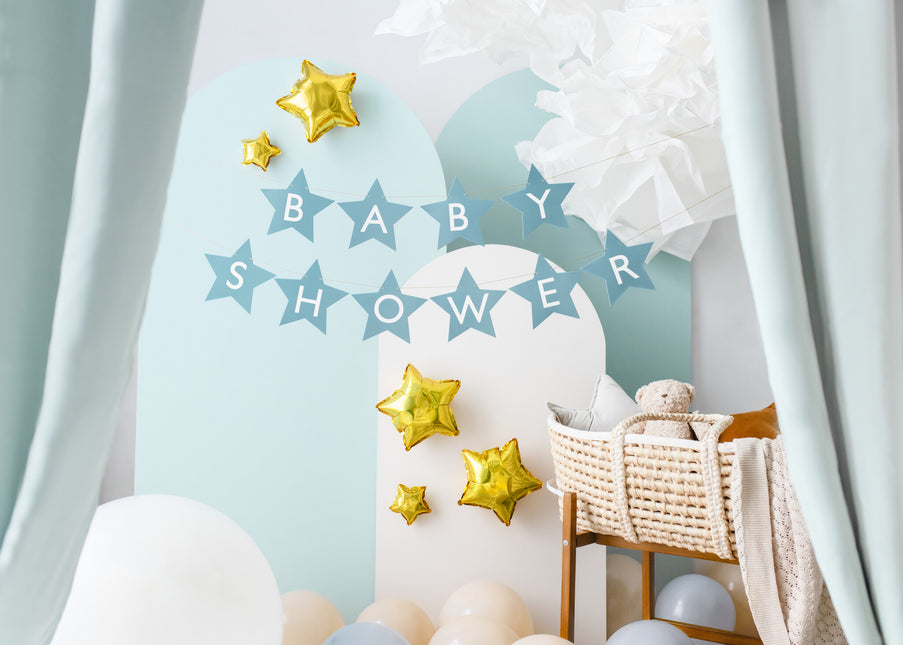 Niebieska girlanda Baby Shower Stars 3m