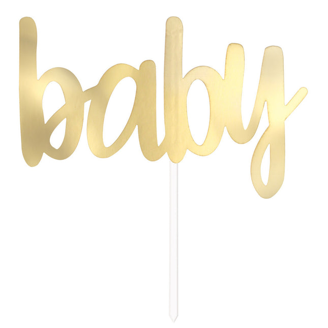 Topper na tort Baby Gold 15cm