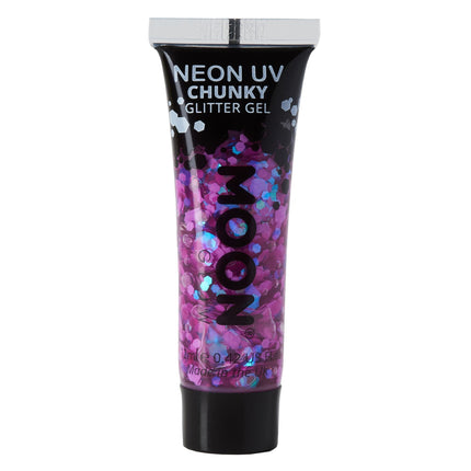 Moon Glow Neon UV Chunky Glitter Gel Purple 12ml