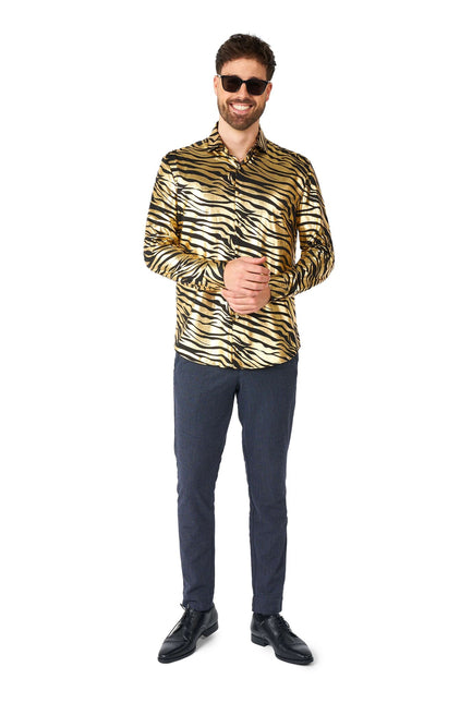 Złota koszula męska Tiger OppoSuits