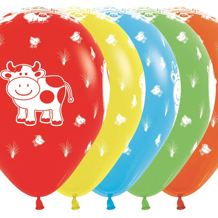 Balony Farm Animals Mix 30cm 25szt