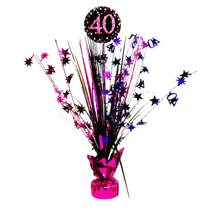 Dekoracja stołu 40 Years Happy Birthday Pink 33cm