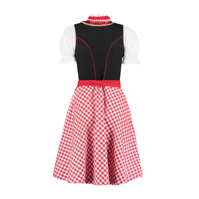 Czerwono biała sukienka Dirndl Oktoberfest Ladies w kratkę