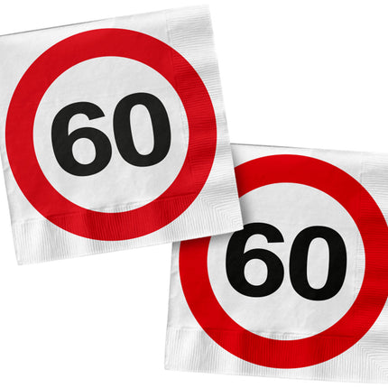 Serwetki 60 Years Traffic Sign Square 33cm 20szt