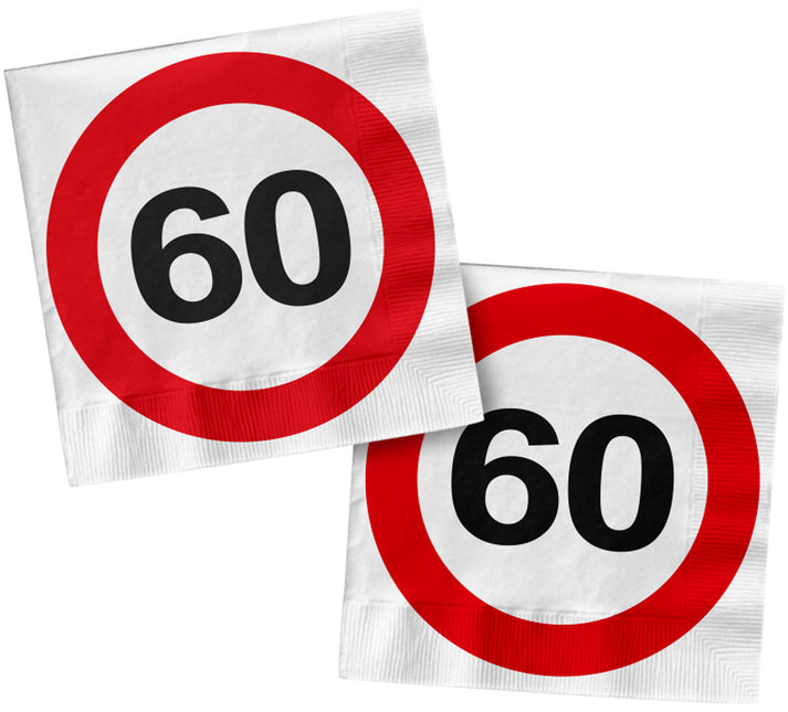 Serwetki 60 Years Traffic Sign Square 33cm 20szt