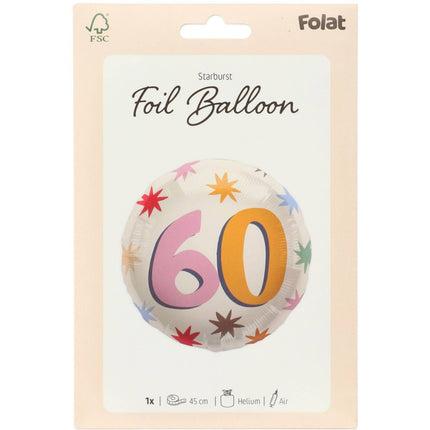 Balon helowy na 60 lat pusty 45 cm