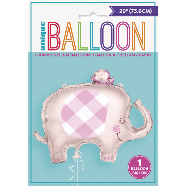 Balon foliowy słonik różowy 74 cm