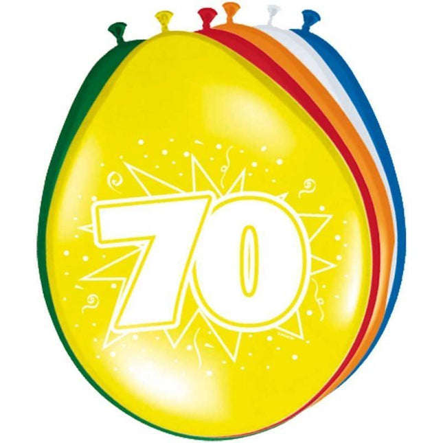 Balony 70 lat 30cm 8szt