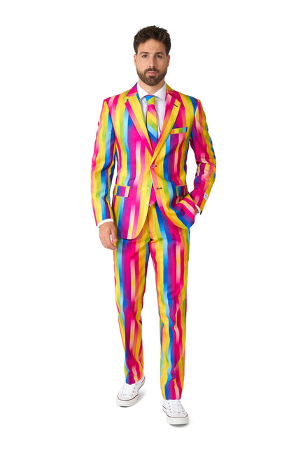 Garnitur męski w tęczowe paski OppoSuits