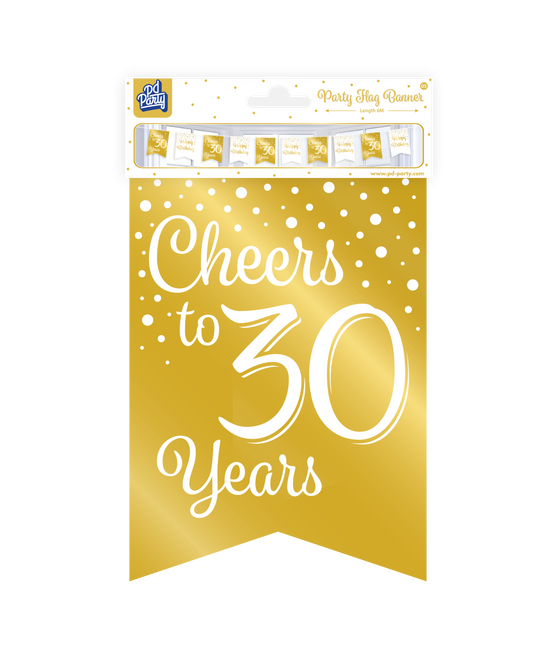 Banner 30 Years Gold White 6m