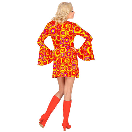 Disco 70S Dress Orange Ladies