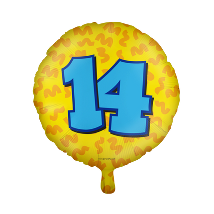 Balon helowy 14 lat kolorowy pusty 46 cm