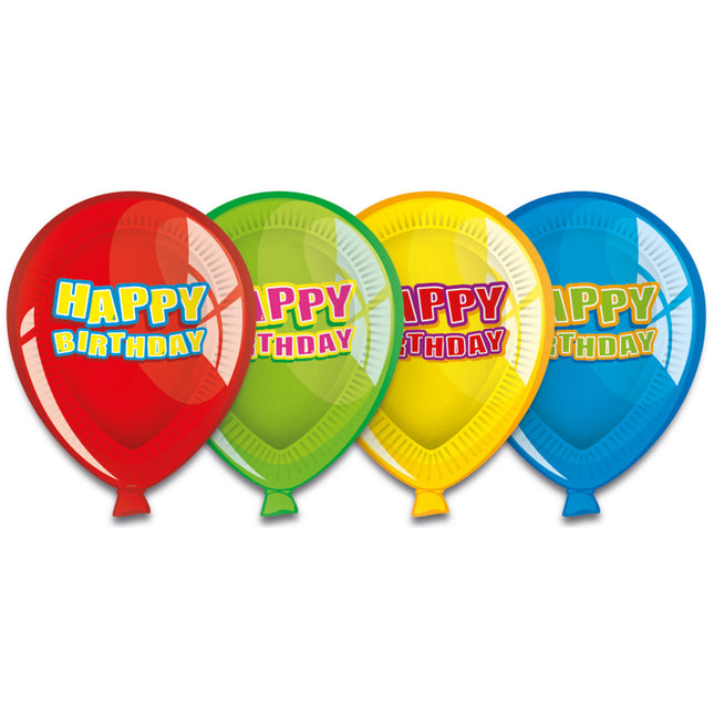 Happy Birthday Balloons Talerzyki 23cm 6szt