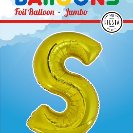 Balon foliowy litera S złoty XL 102cm pusty