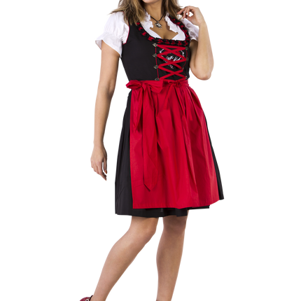 Czarno-czerwona sukienka Dirndl Oktoberfest Ladies