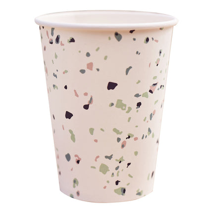 Różowe kubki Confetti 266ml 8szt