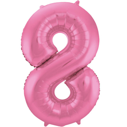 Balon foliowy Figura 8 Matt Pink XL 86cm pusty