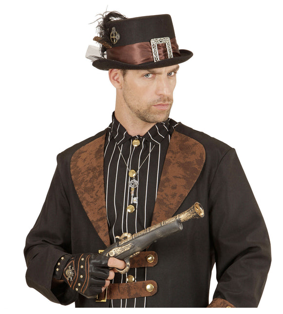 Steampunkowa klamra do kapelusza