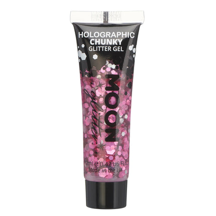 Moon Glitter Holographic Chunky Glitter Gel Pink 12ml