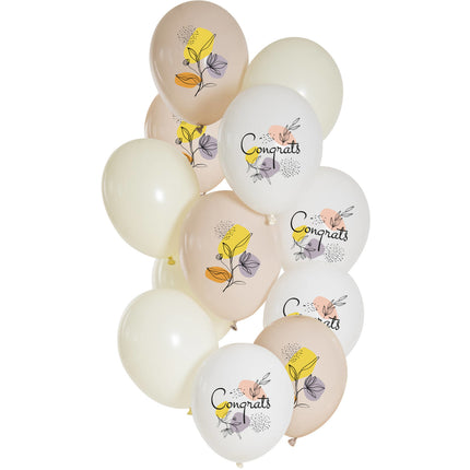 Balony Gratulacyjne Kwiaty 33cm 12szt