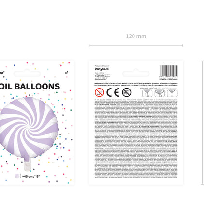 Balon helowy Lilac Swirl 45 cm pusty