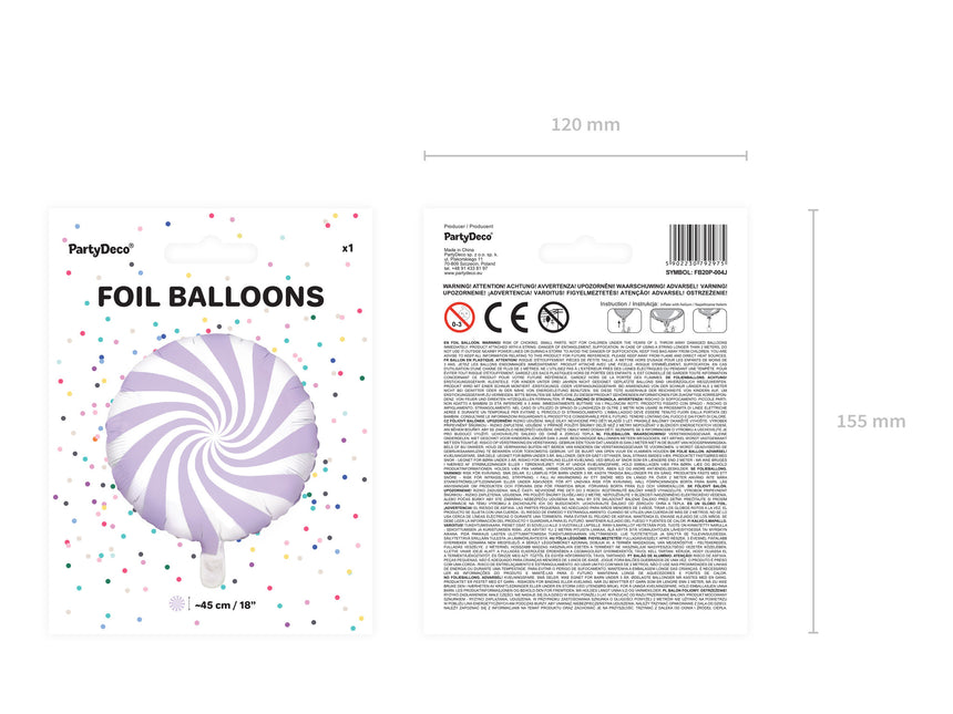 Balon helowy Lilac Swirl 45 cm pusty