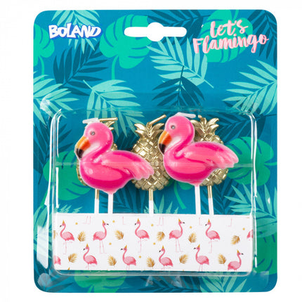 Zestaw świec Hawaii Flamingo 7 cm 5 szt.