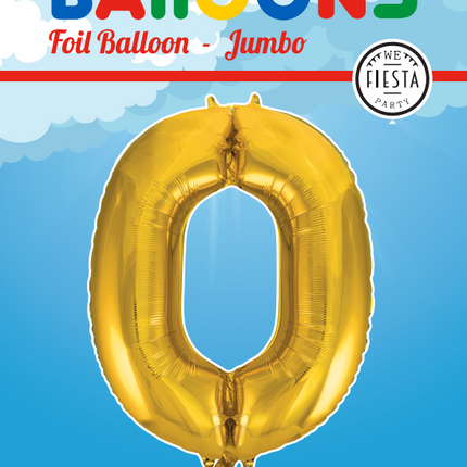 Balon foliowy Figura 0 Gold XL 86 cm pusty