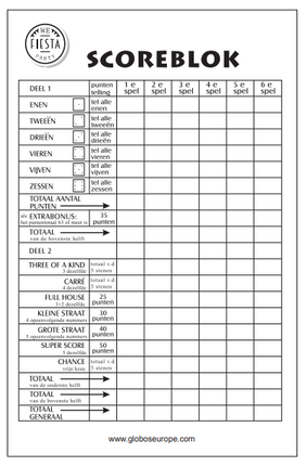 Yahtzee Scorepad 14,5 cm 250 stron