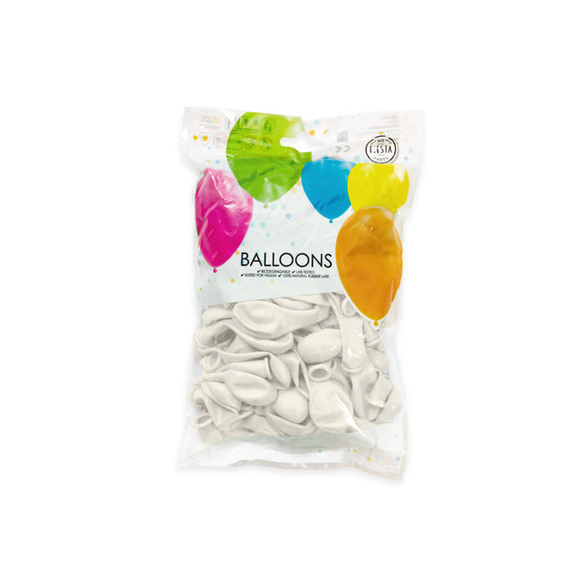 Balony białe metaliczne 13cm 100szt