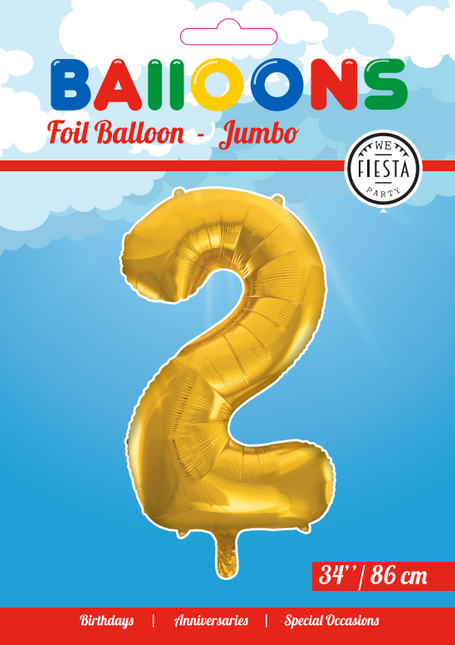 Balon foliowy Figurka 2 Gold XL 86cm pusty