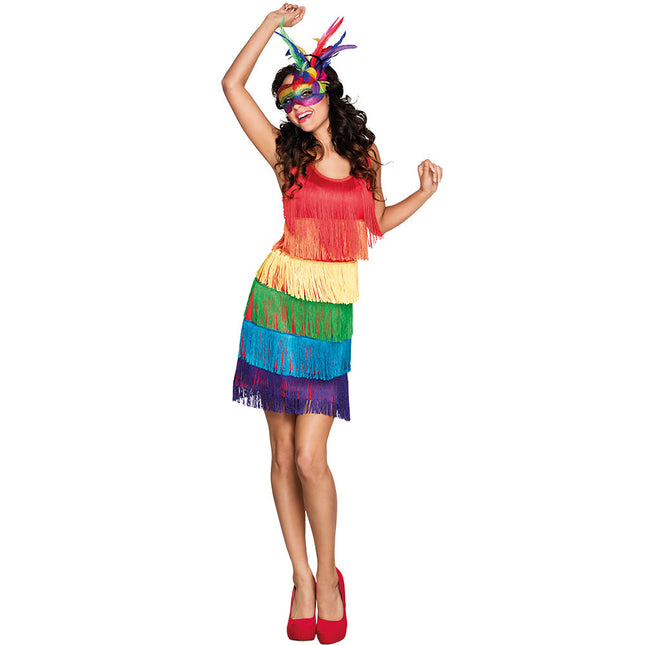 Charleston Dress Ladies Rainbow