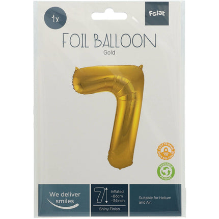 Balon foliowy Figurka 7 Gold Metallic XL 86 cm pusty