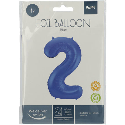 Balon foliowy Figurka 2 Matt Blue XL 86 cm pusty