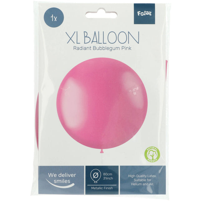 Balon różowy Metallic Bubblegum Pink 80cm