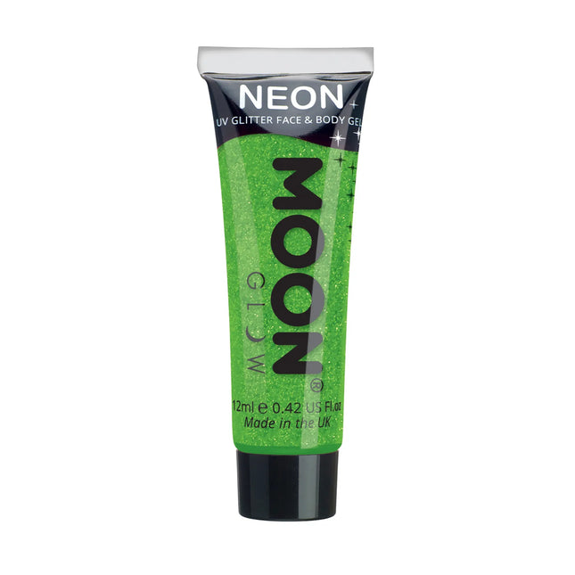 Moon Glow Neon UV Fine Glitter Gel Green 12ml