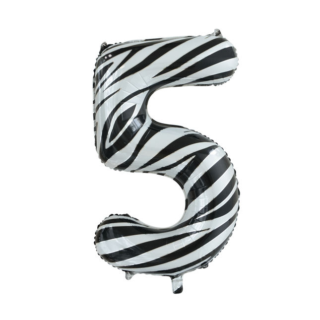 Balon foliowy Figurka 5 Zebra XL 86cm pusty