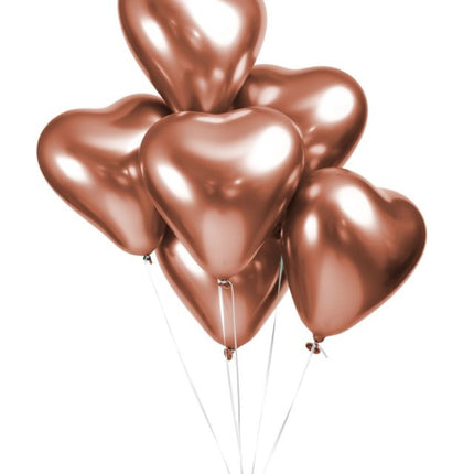 Balony serca miedziane 30cm 6szt