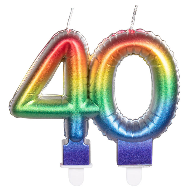 Świeczka Rainbow 40 Years 8cm