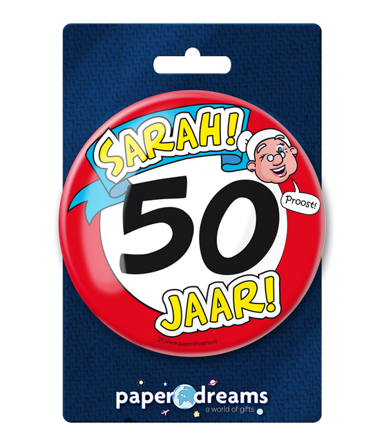 Znak drogowy Sarah Button 50 Years 10,2 cm