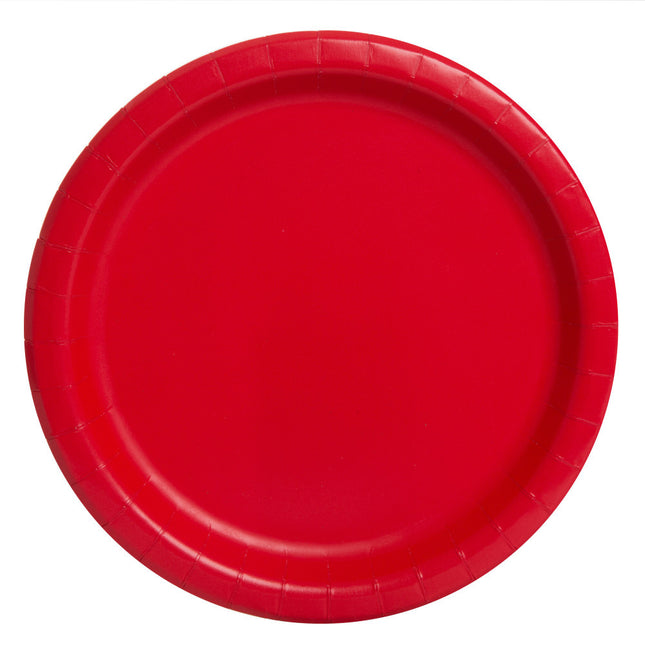 Talerze czerwone okrągłe 17,5cm 8szt