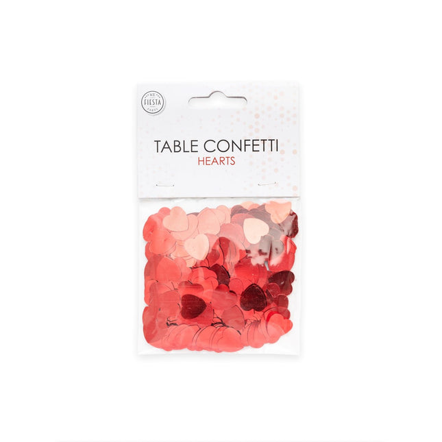 Konfetti stołowe Serca czerwone