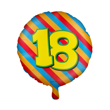 Balon helowy 18 lat kolorowy pusty 46 cm