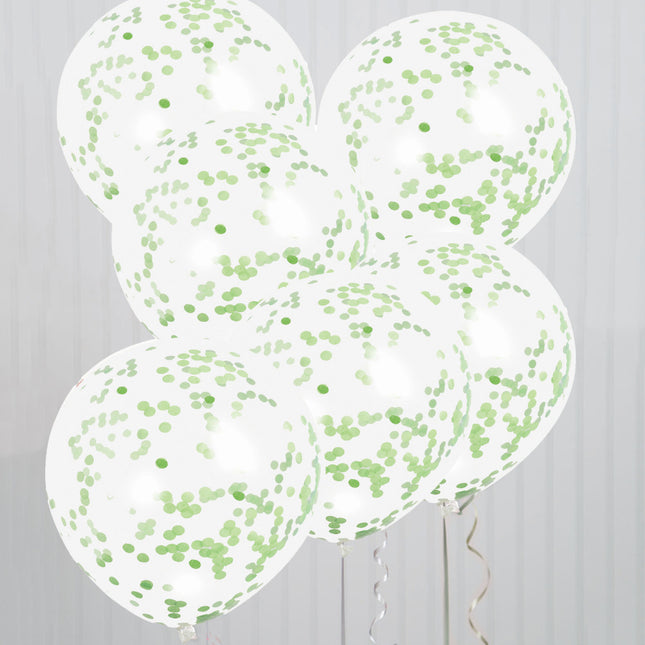 Balony Confertti Lime Green 40cm 6szt