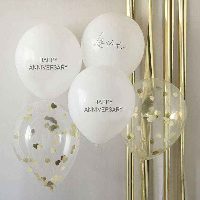 Balony Happy Anniversary 30cm 5szt