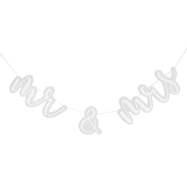 White Garland Mr & Mrs 2m