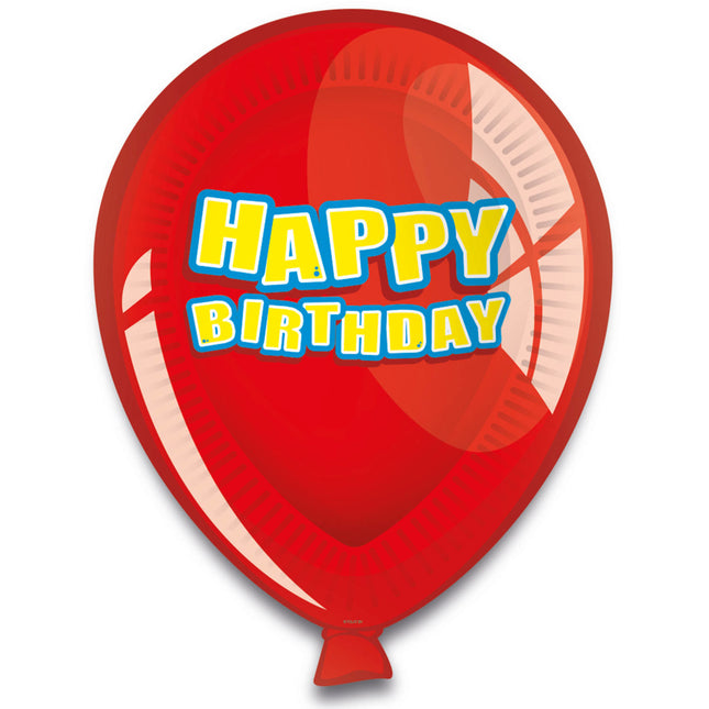 Happy Birthday Balloons Talerzyki 23cm 6szt