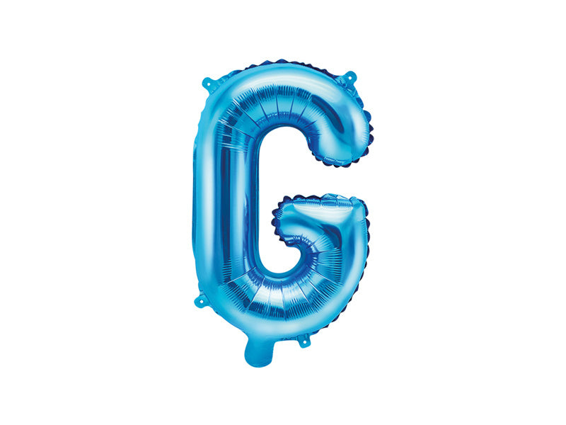 Balon foliowy litera G niebieski pusty 35cm