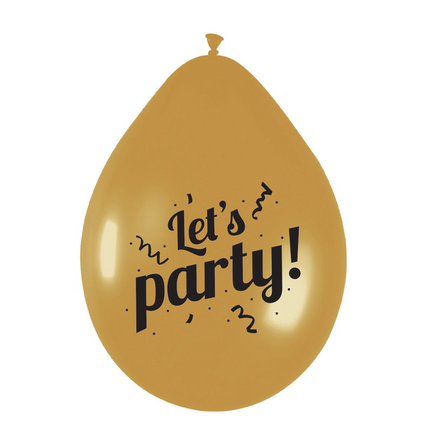 Balony Let'S Party Gold 30cm 6szt