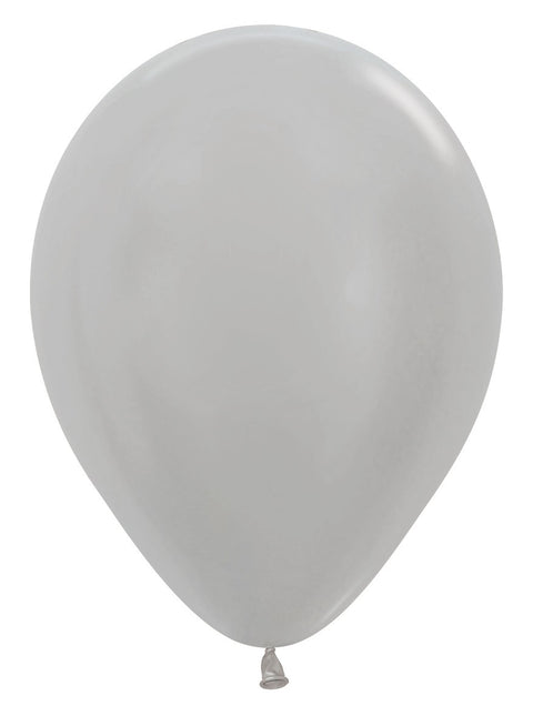 Balony Pearl Silver 30cm 12szt